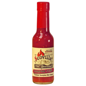 Scovillas Hot Gourmet Scorpion Sting Trinidad Scorpion Hot Sauce 148ml