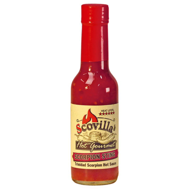 Scovillas Hot Gourmet Scorpion Sting Trinidad Scorpion Hot Sauce 148ml
